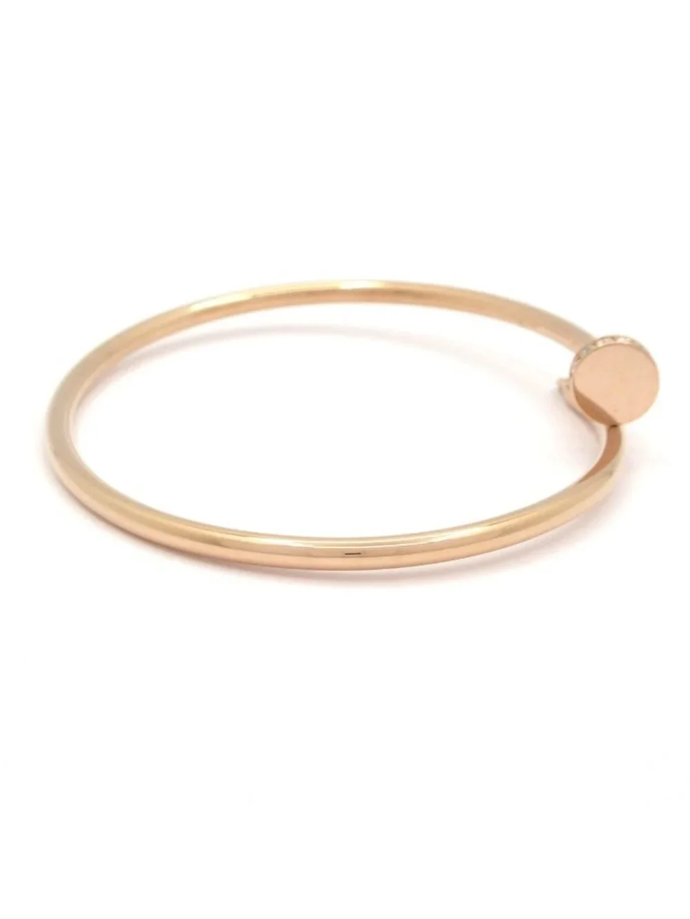 Cartier Bangle Juste un Clou SM 18k Pink Gold Diamond Total 0.18 Carat Bracelet